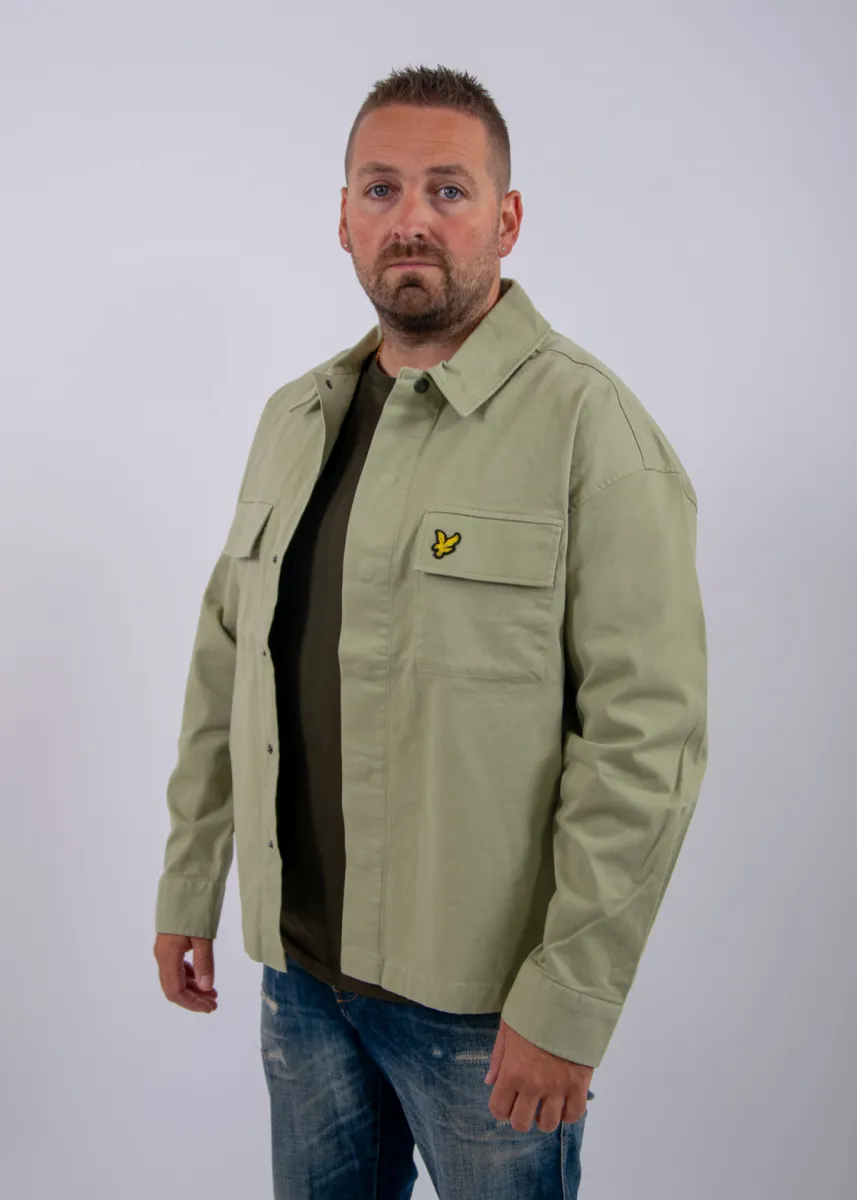 Lyle & Scott Washed Overshirt 4 Lyle & Scott lw2504v y299 smoke olive