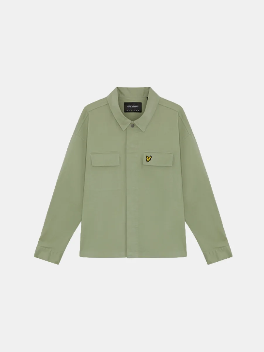 Lyle & Scott Washed Overshirt 1 Lyle & Scott lw2504v y299 smoke olive