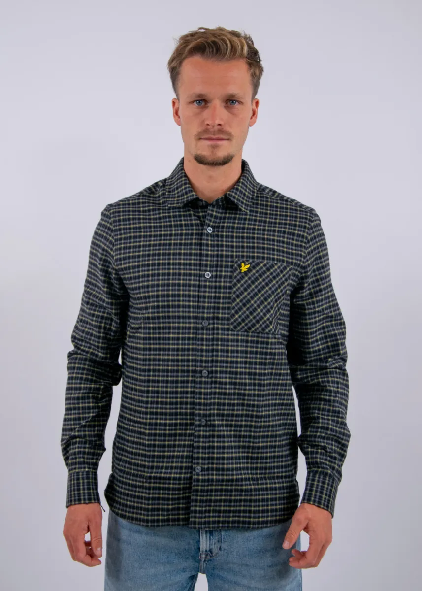 Lyle & Scott Tartan Flannel Shirt 2 Lyle & Scott lw2511v z865 jet black