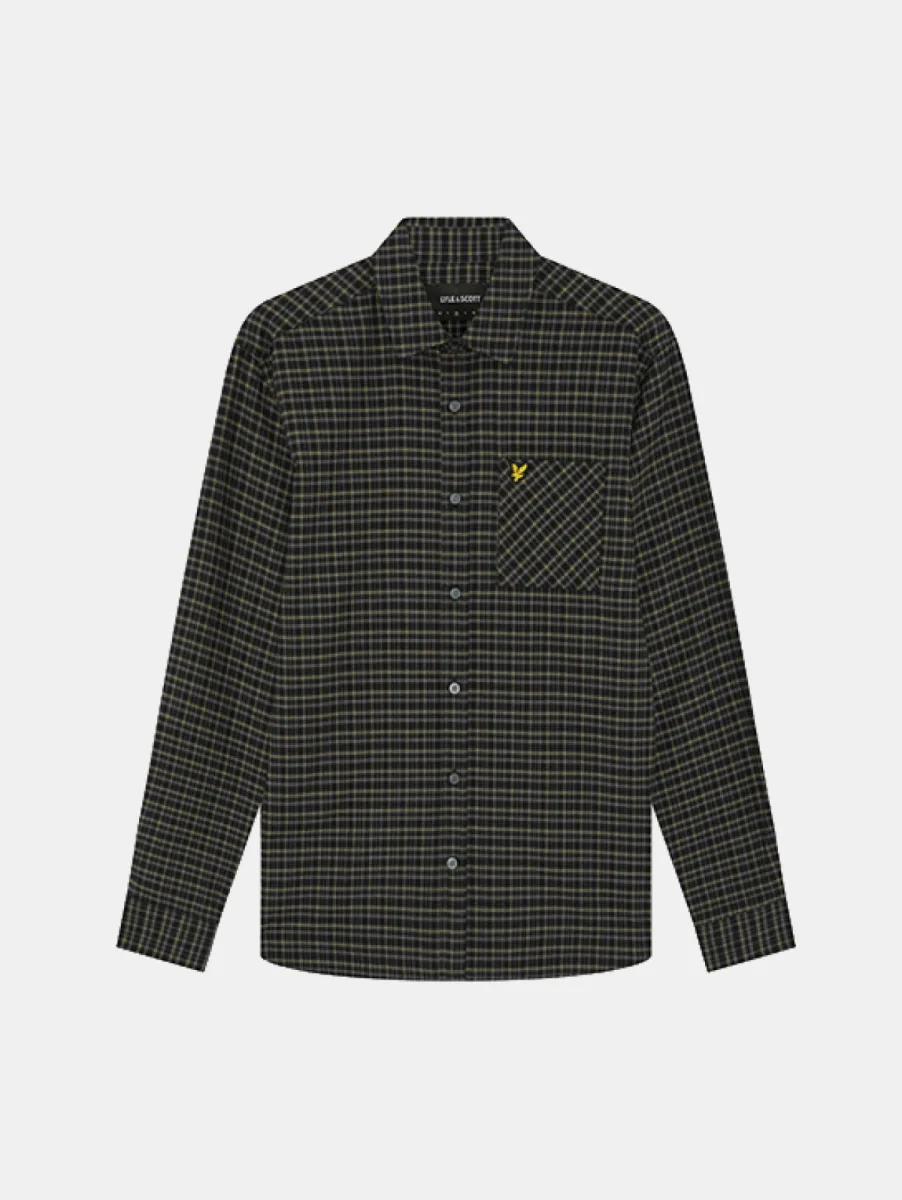 Lyle & Scott Tartan Flannel Shirt 1 Lyle & Scott lw2511v z865 jet black
