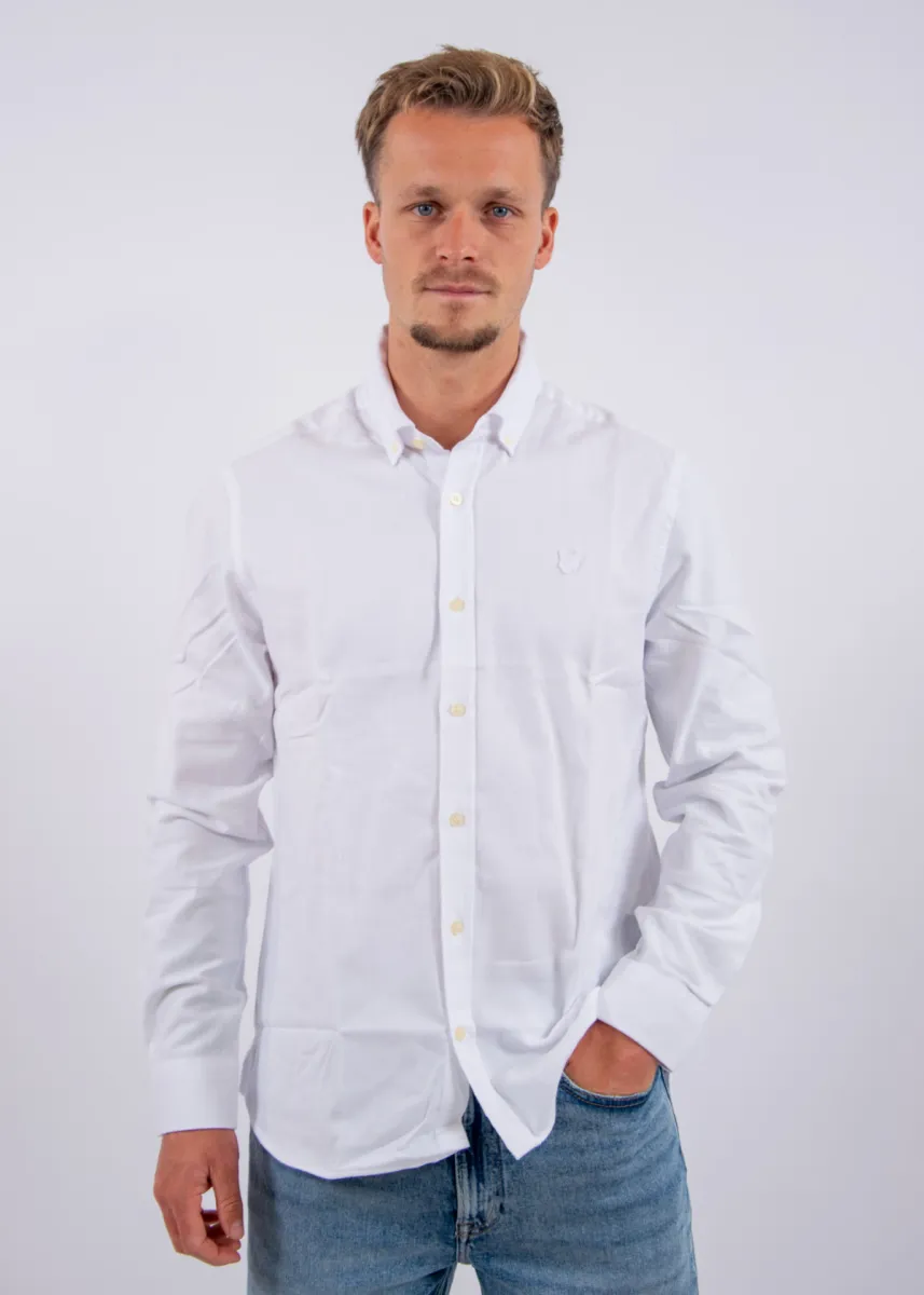 Lyle & Scott Tonal Plain Flannel Shirt 3 Lyle & Scott lw2542v 626 white