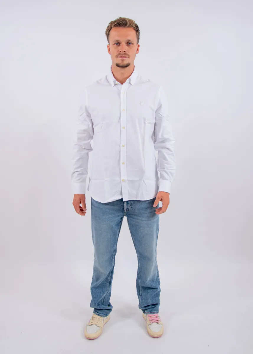 Lyle & Scott Tonal Plain Flannel Shirt 6 Lyle & Scott lw2542v 626 white