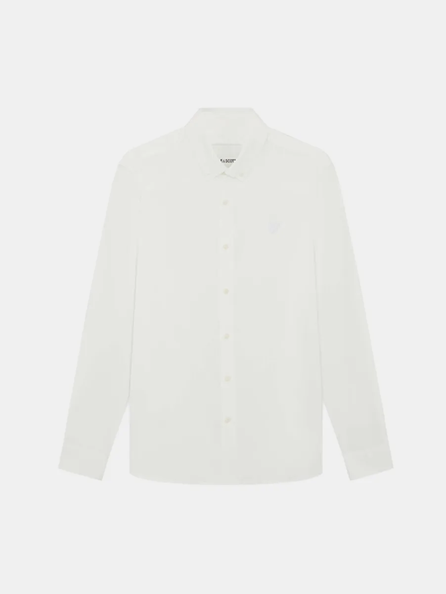 Lyle & Scott Tonal Plain Flannel Shirt 1 Lyle & Scott lw2542v 626 white