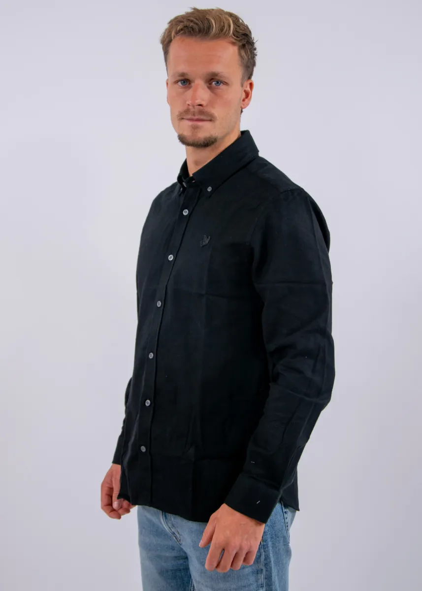 Lyle & Scott Tonal Plain Flannel Shirt 3 Lyle & Scott lw2542v z865 jet black