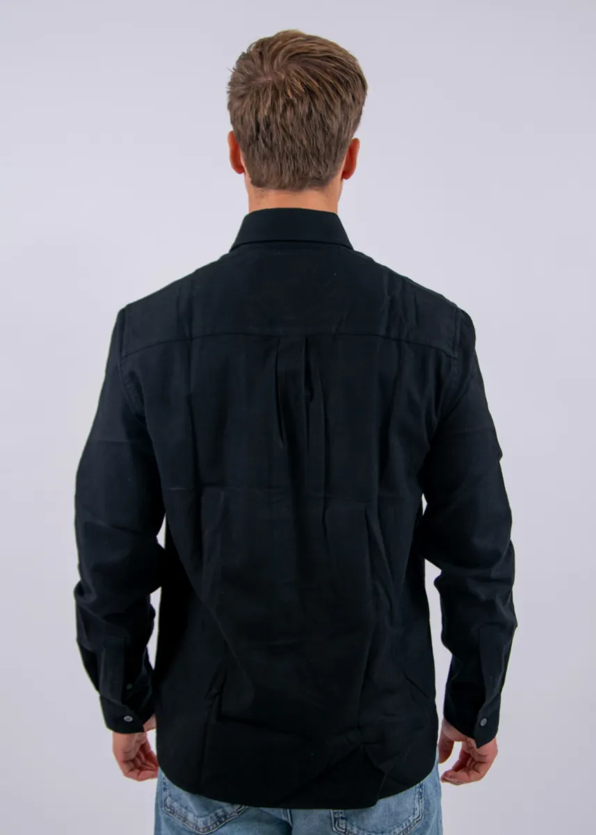 Lyle & Scott Tonal Plain Flannel Shirt 4 Lyle & Scott lw2542v z865 jet black