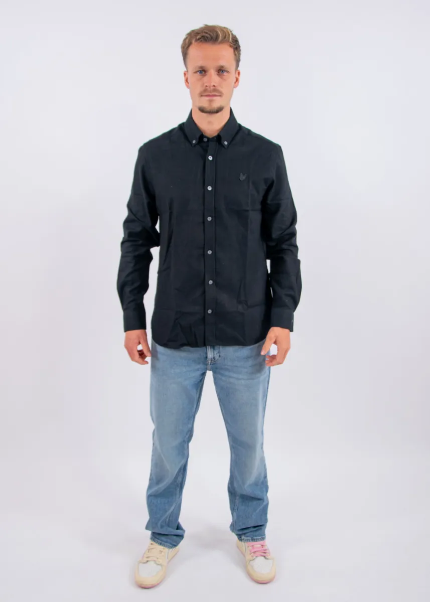 Lyle & Scott Tonal Plain Flannel Shirt 5 Lyle & Scott lw2542v z865 jet black
