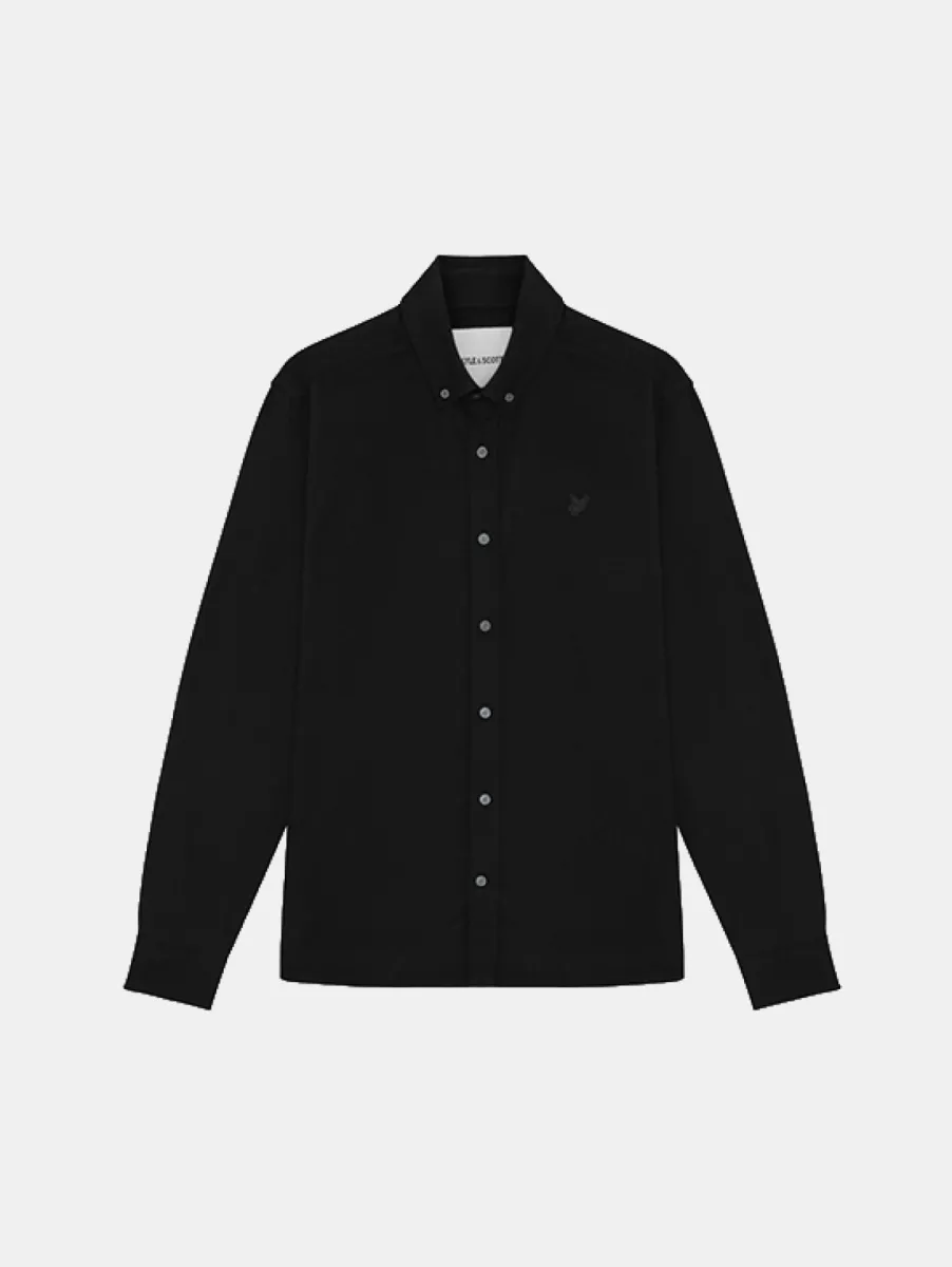 Lyle & Scott Tonal Plain Flannel Shirt 1 Lyle & Scott lw2542v z865 jet black