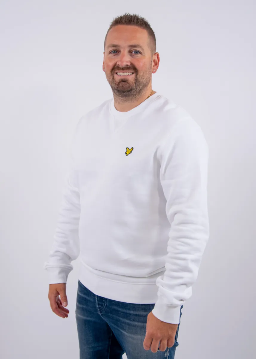 Lyle & Scott Crew Neck Brushback Sweatshirt 2 Lyle & Scott ml1131v 626 white