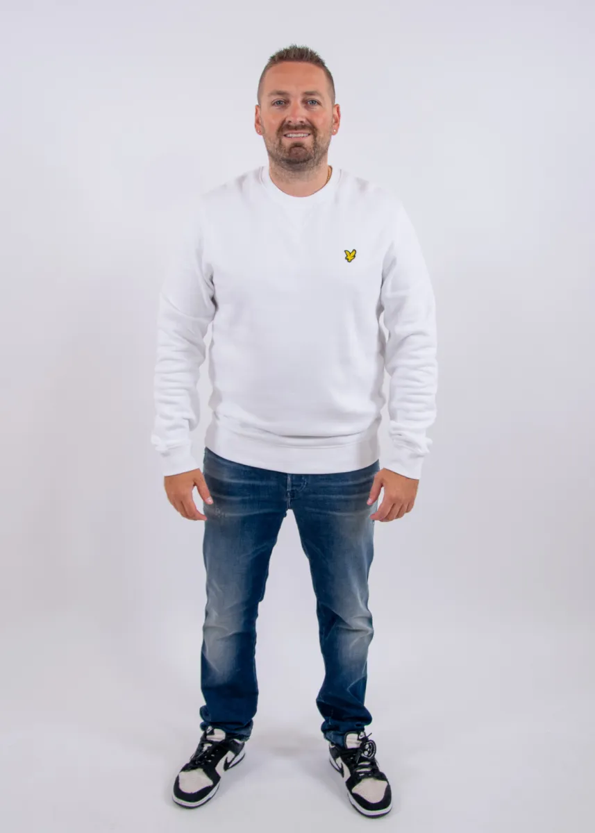 Lyle & Scott Crew Neck Brushback Sweatshirt 4 Lyle & Scott ml1131v 626 white