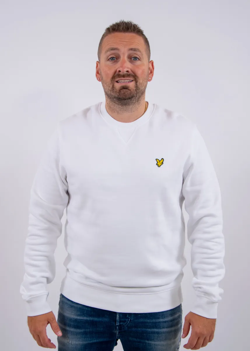 Lyle & Scott Crew Neck Brushback Sweatshirt 1 Lyle & Scott ml1131v 626 white