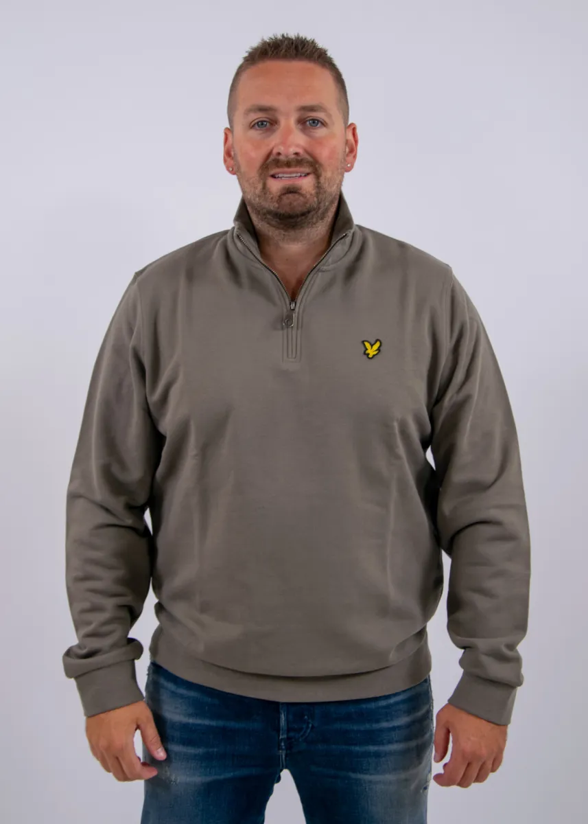 Lyle & Scott Loopback Quarter Zip Sweat 3 Lyle & Scott ml2022vt x569 khaki ash