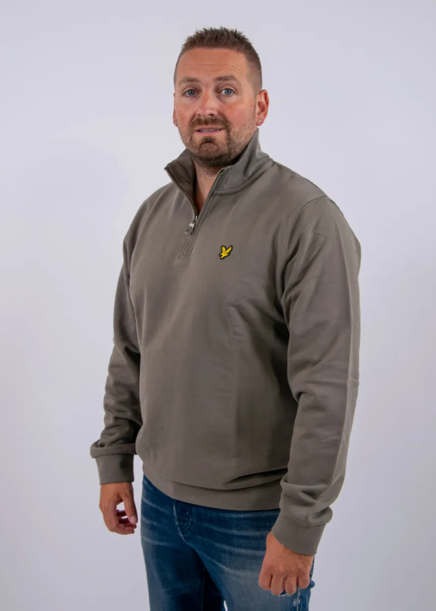 Lyle & Scott Loopback Quarter Zip Sweat 4 Lyle & Scott ml2022vt x569 khaki ash