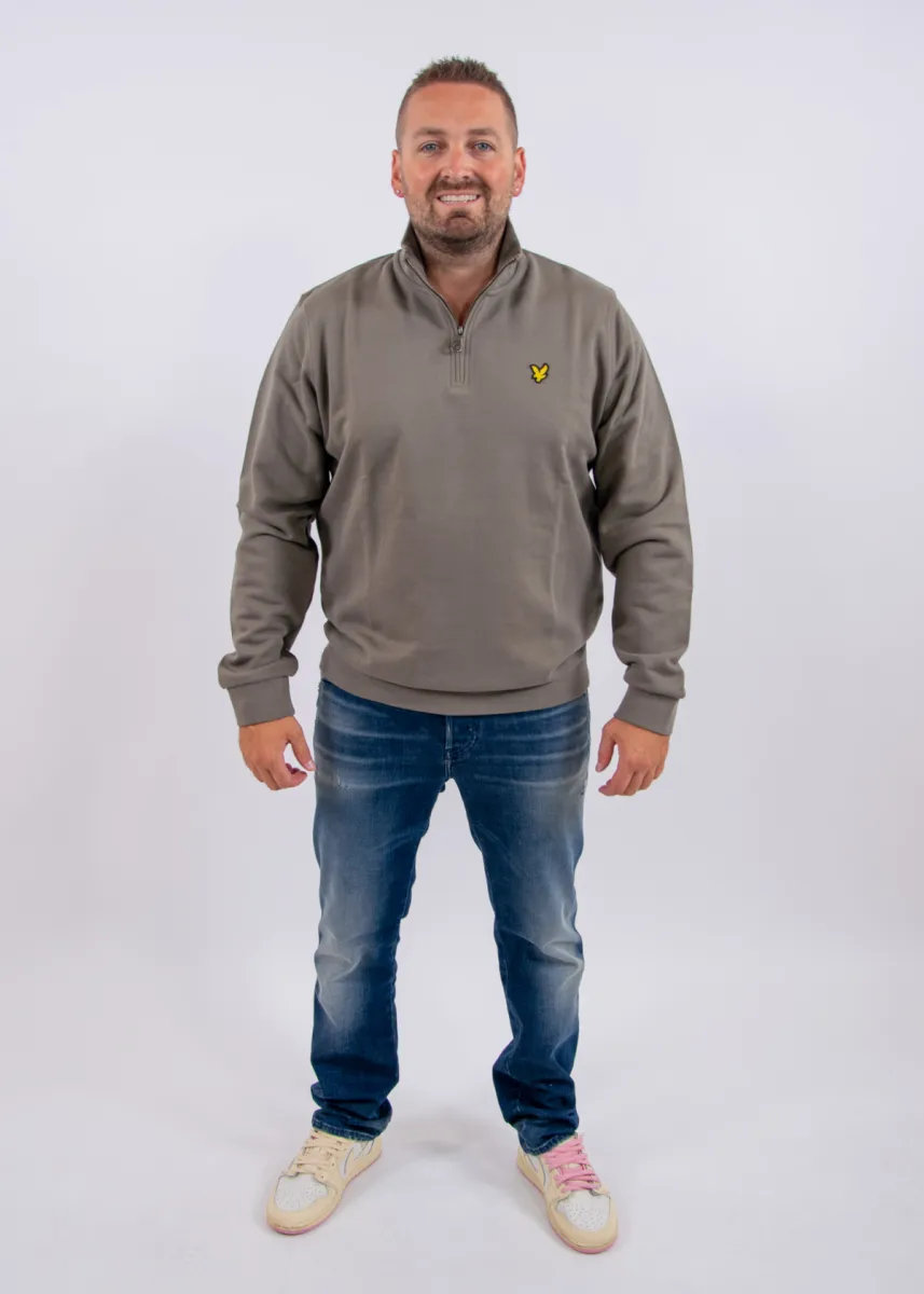 Lyle & Scott Loopback Quarter Zip Sweat 6 Lyle & Scott ml2022vt x569 khaki ash