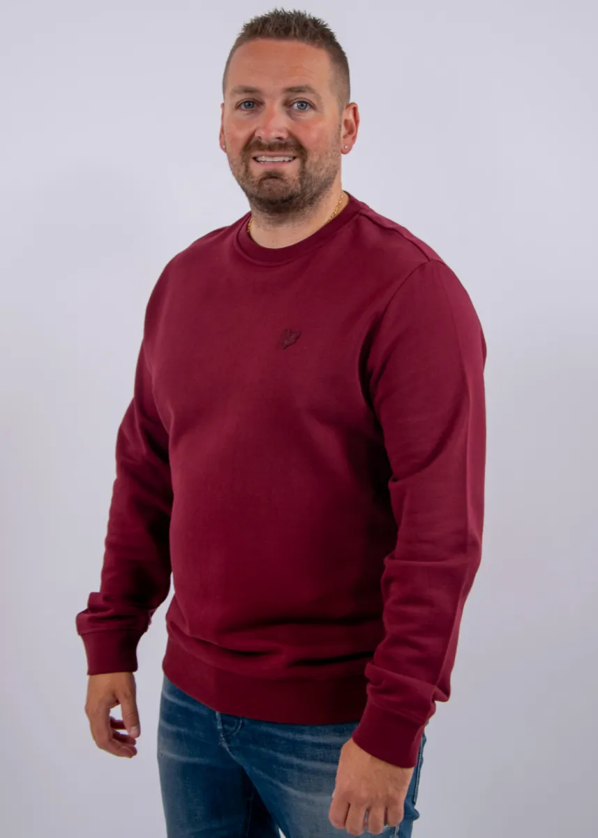 Lyle & Scott Superfine Crew Neck Sweatshirt 2 Lyle & Scott ml2255tont w976 fairway burgundy