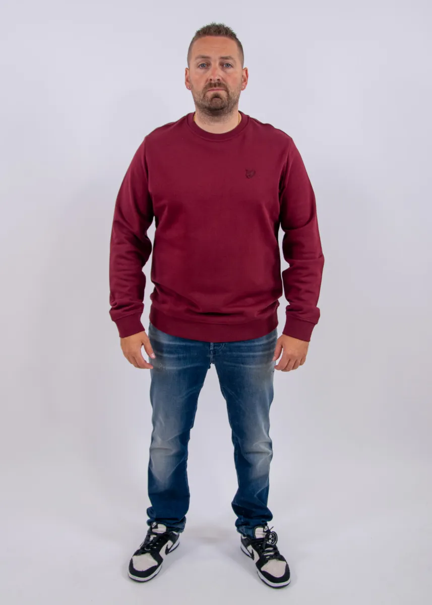 Lyle & Scott Superfine Crew Neck Sweatshirt 4 Lyle & Scott ml2255tont w976 fairway burgundy