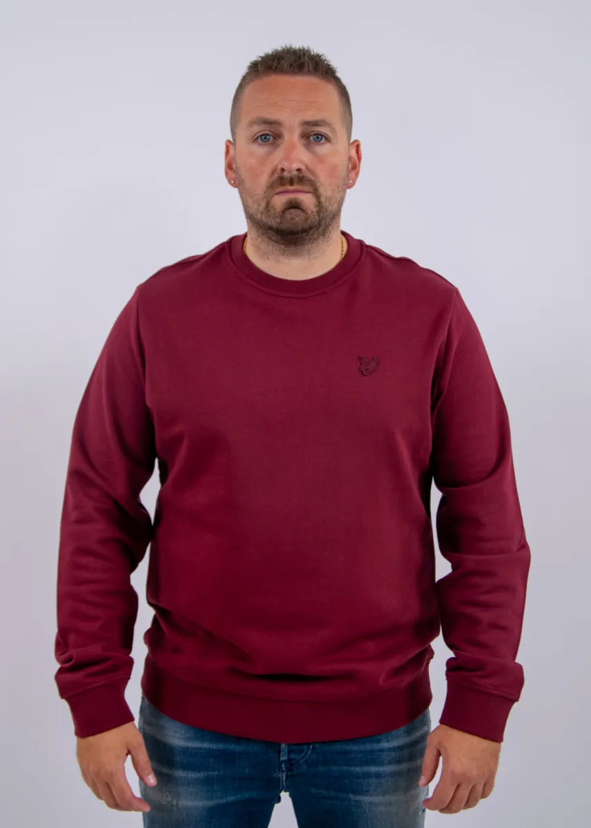 Lyle & Scott Superfine Crew Neck Sweatshirt 1 Lyle & Scott ml2255tont w976 fairway burgundy