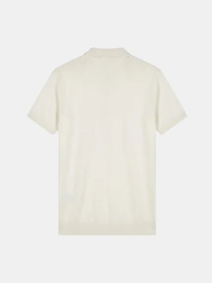 Malelions knitted zip polo off-white
