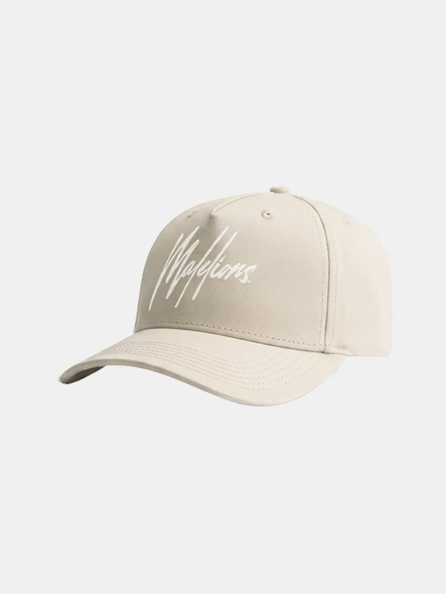 Malelions striped signature cap - almond 1 Malelions striped signature cap almond