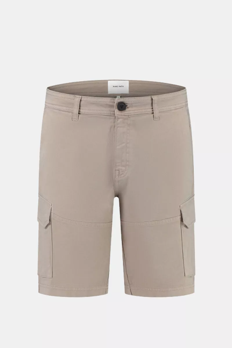 Pure Path Garment Dye Cargo Short 4 Pure Path 24010508 53 taupe