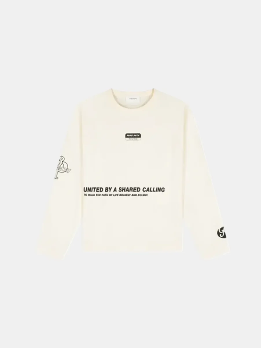 Pure Path United Longsleeve T-Shirt 1 Pure Path 26030105 54 ecru