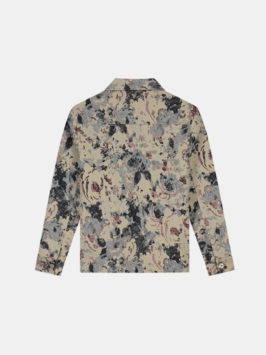 Pure Path Flower Zipped Overshirt 2 Pure Path 26030204 53 taupe