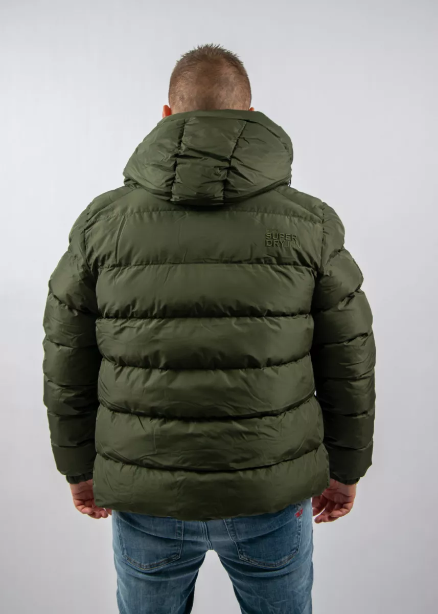 Superdry Hooded Sports Puffer Jacket 4 Superdry m5011905a h1q army khaki/army khaki