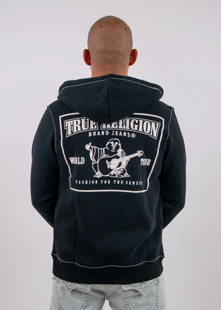 True religion big-t zip up hoodie - jet black 3 True religion 105753 1001 jet black