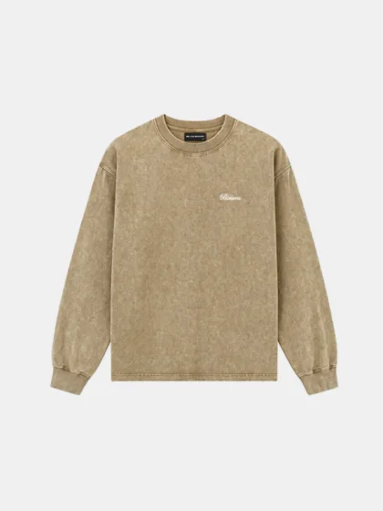 Black Bananas script racing longsleeve sand