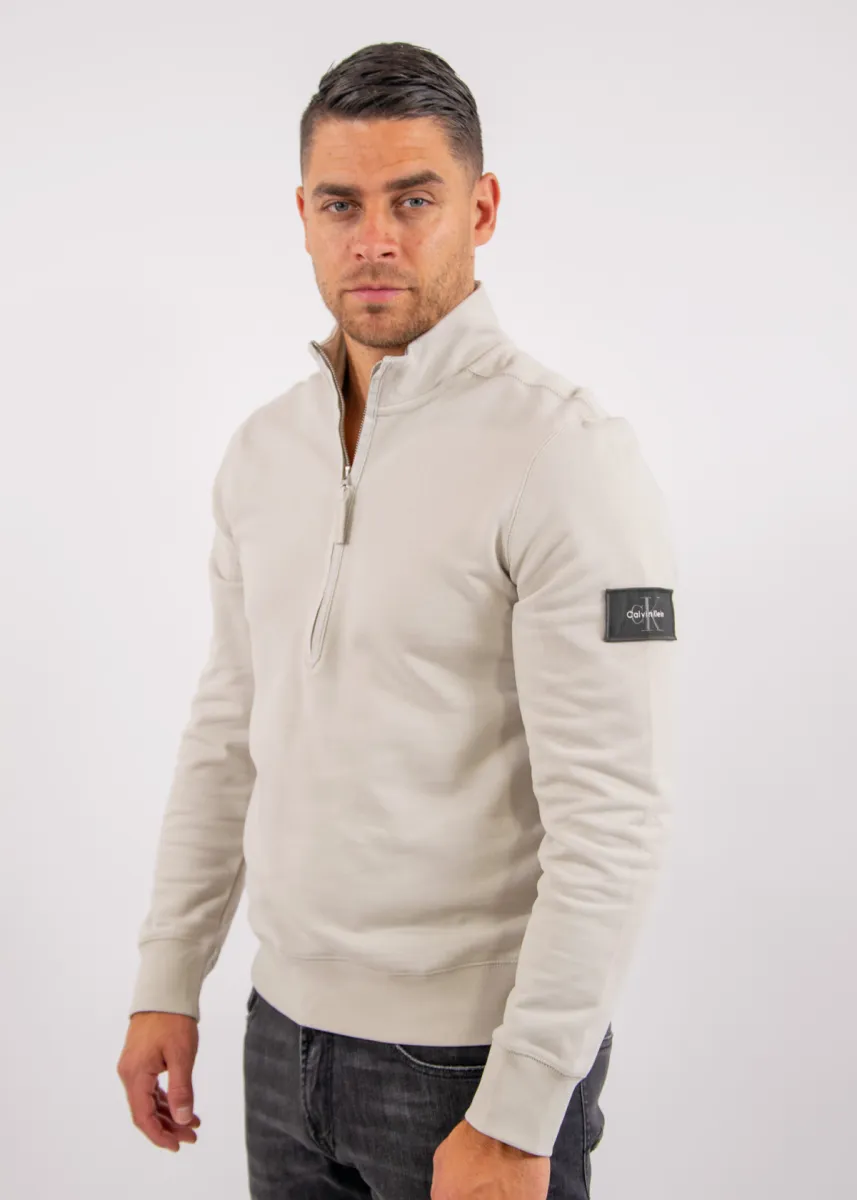 Calvin Klein Jeans LS EU 350Terry Badge Qtr Zip 3 Calvin Klein Jeans lv04rj203g pdj moonstruck