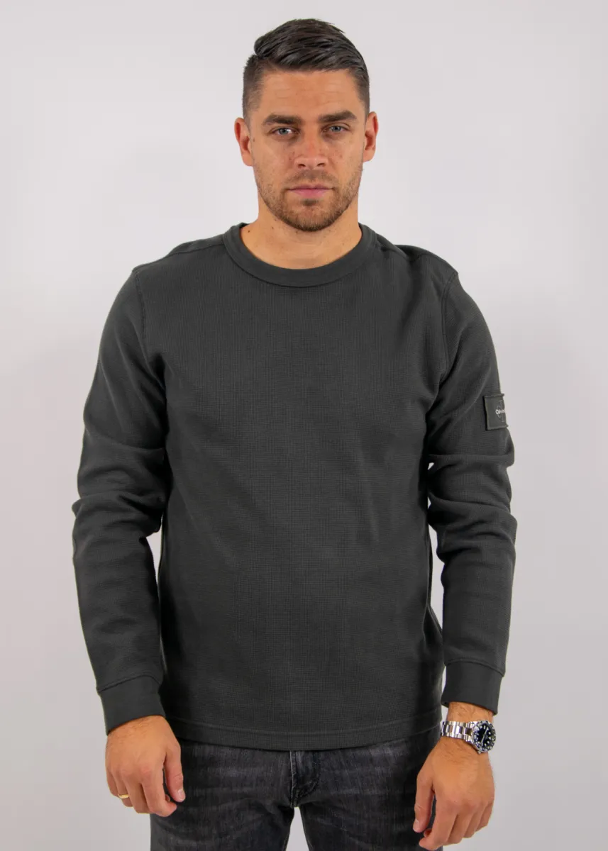 Calvin Klein Jeans LS Waffle Badge Crewneck Tee 2 Calvin Klein Jeans lv04rj209g 8mn pirate black