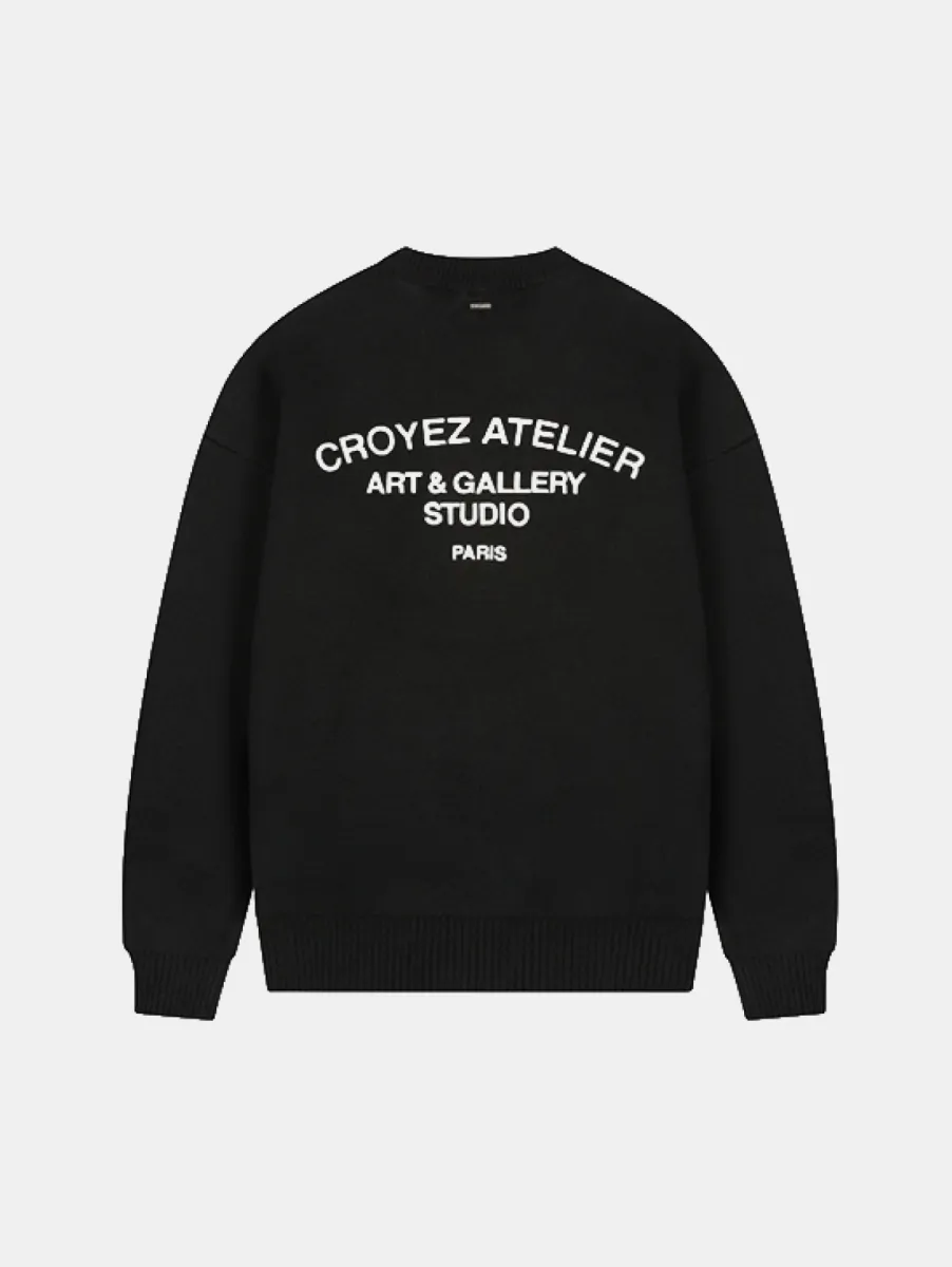 Croyez Art Studio Knit Sweater 2 Croyez art studio knit sweater black