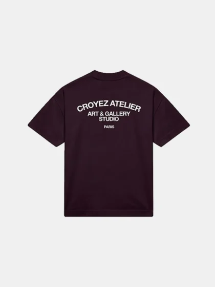 Croyez art studio t-shirt raisin red