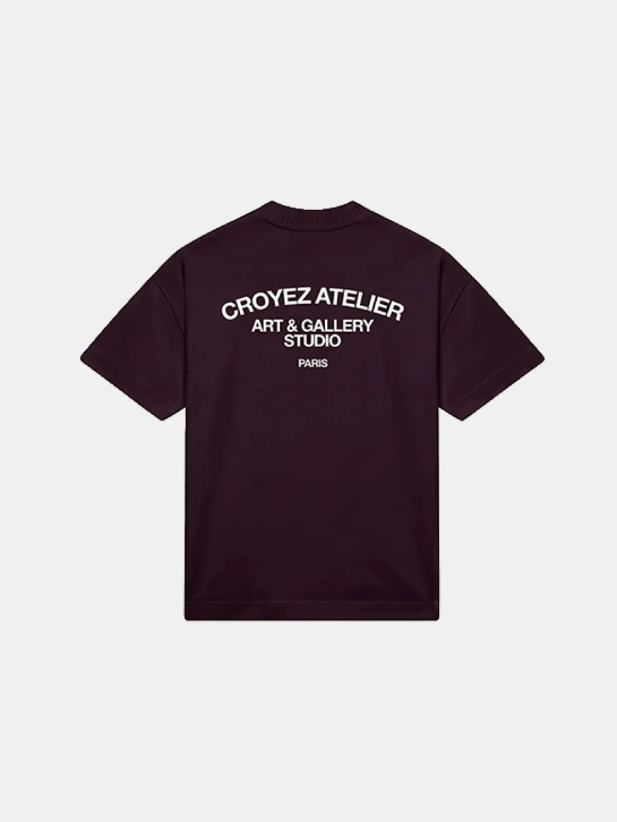 Croyez Art Studio Knit T-Shirt 1 Croyez art studio t-shirt raisin red
