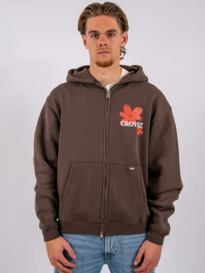 Croyez botanique zip hoodie brown