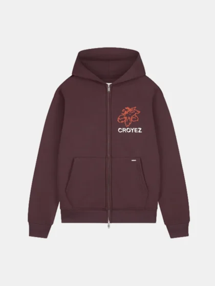 Croyez gardener zip hoodie raisin red