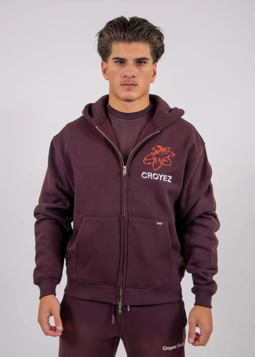 Croyez Gardener Zip Hoodie 3 Croyez gardener zip hoodie raisin red