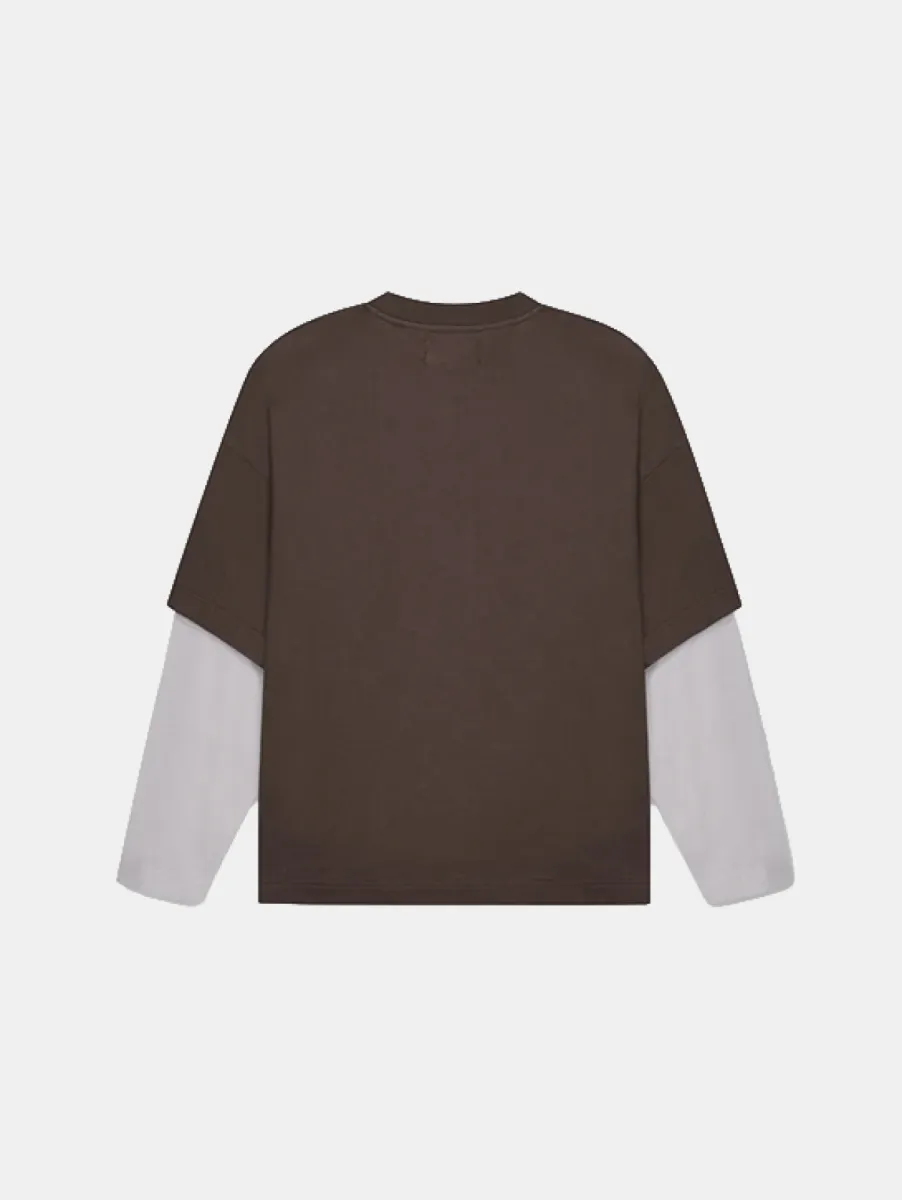 Croyez Montagne Double Sleeve Shirt 2 Croyez montagne double sleeve shirt brown