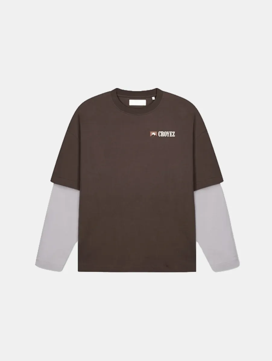 Croyez Montagne Double Sleeve Shirt 1 Croyez montagne double sleeve shirt brown