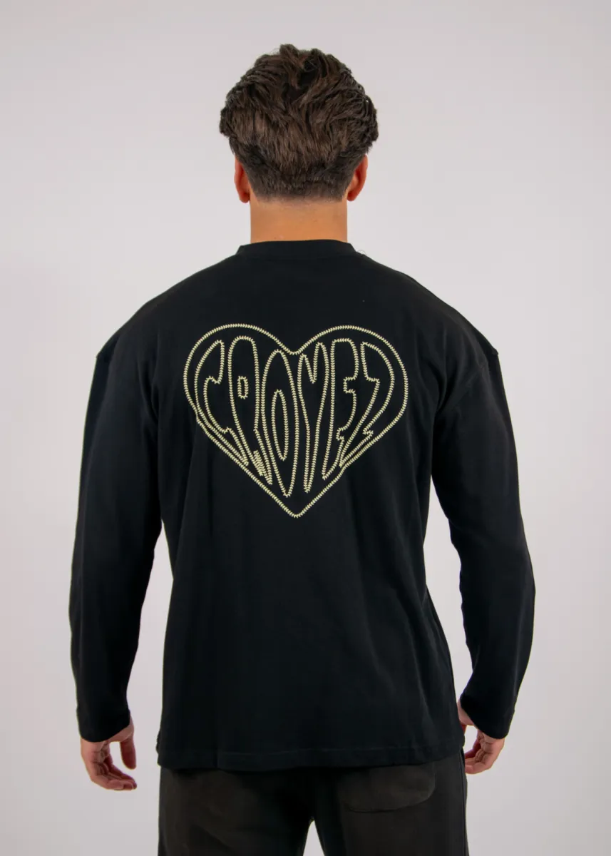 Croyez Stitched Heart Longsleeve T-Shirt 5 Croyez stitched heart longsleeve t black