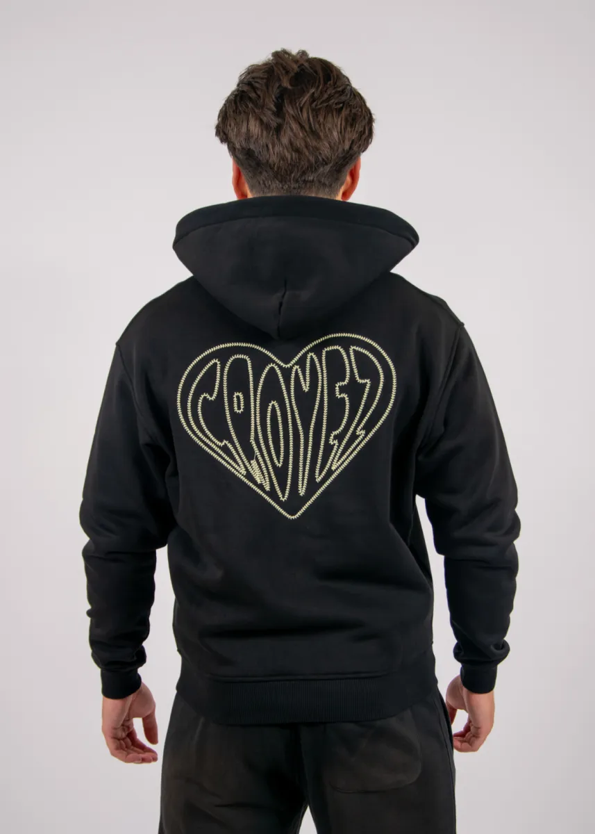 Croyez Stitched Heart Zip Hoodie 5 Croyez stitched heart zip hoodie black/lightyellow