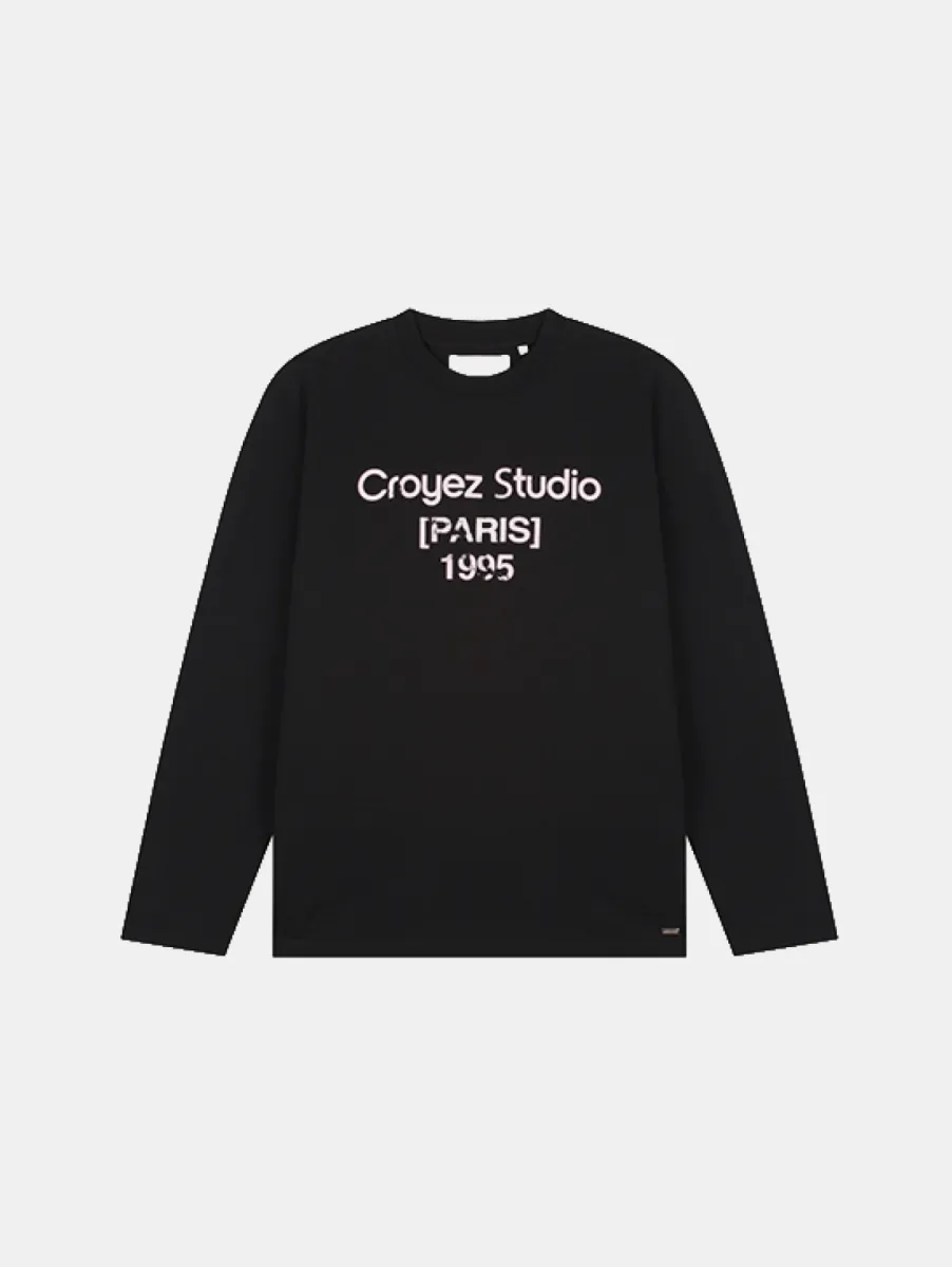Croyez Studio Damaged Longsleeve T-Shirt 1 Croyez studio damaged longsleeve t- black