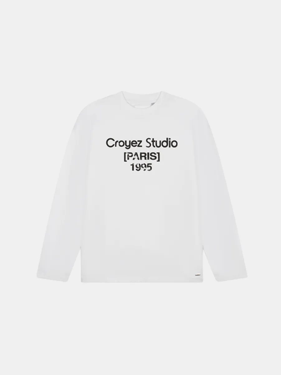 Croyez Studio Damaged Longsleeve T-Shirt 1 Croyez studio damaged longsleeve t- white
