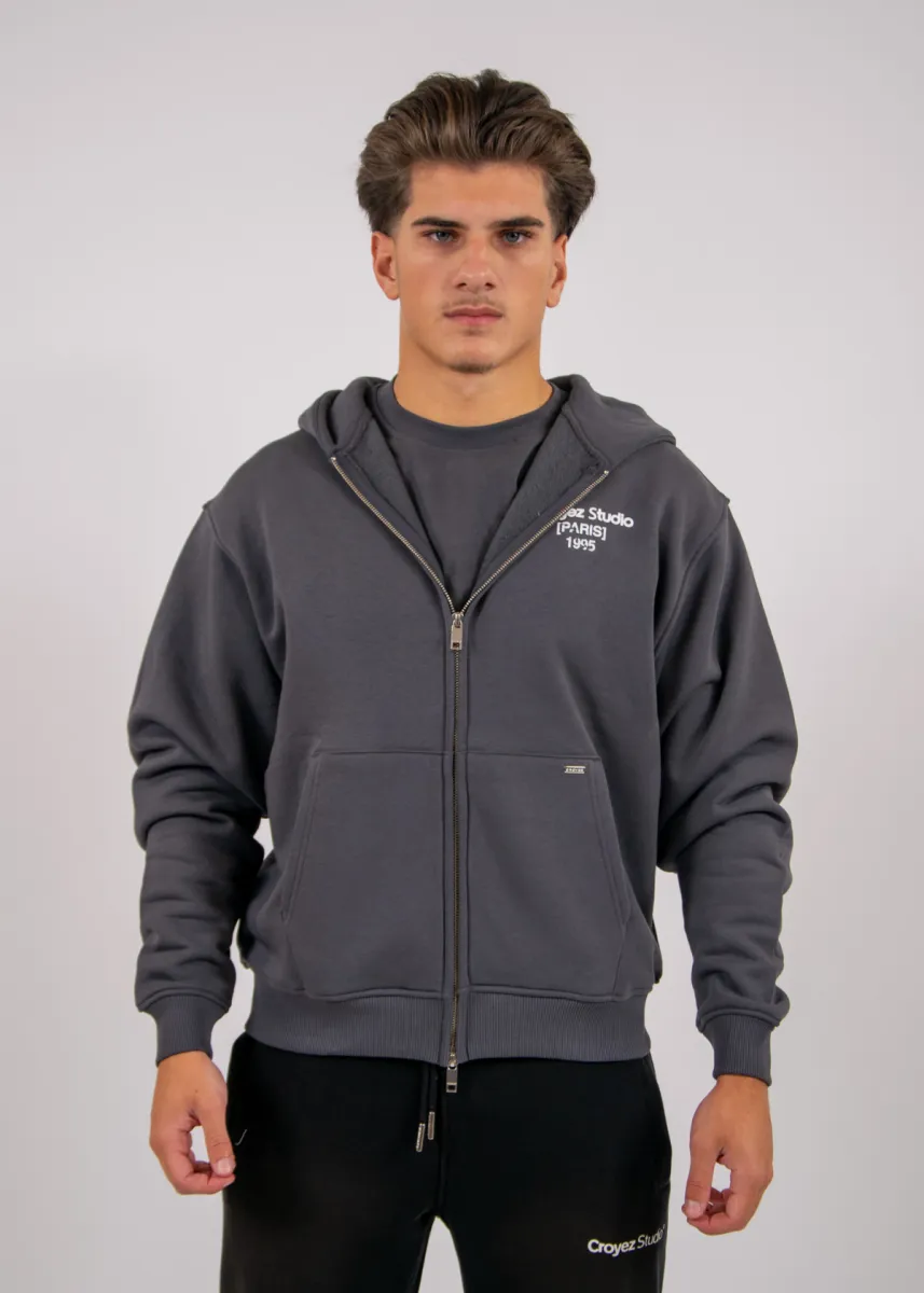 Croyez Studio Damaged Zip Hoodie 3 Croyez studio damaged zip hoodie antra