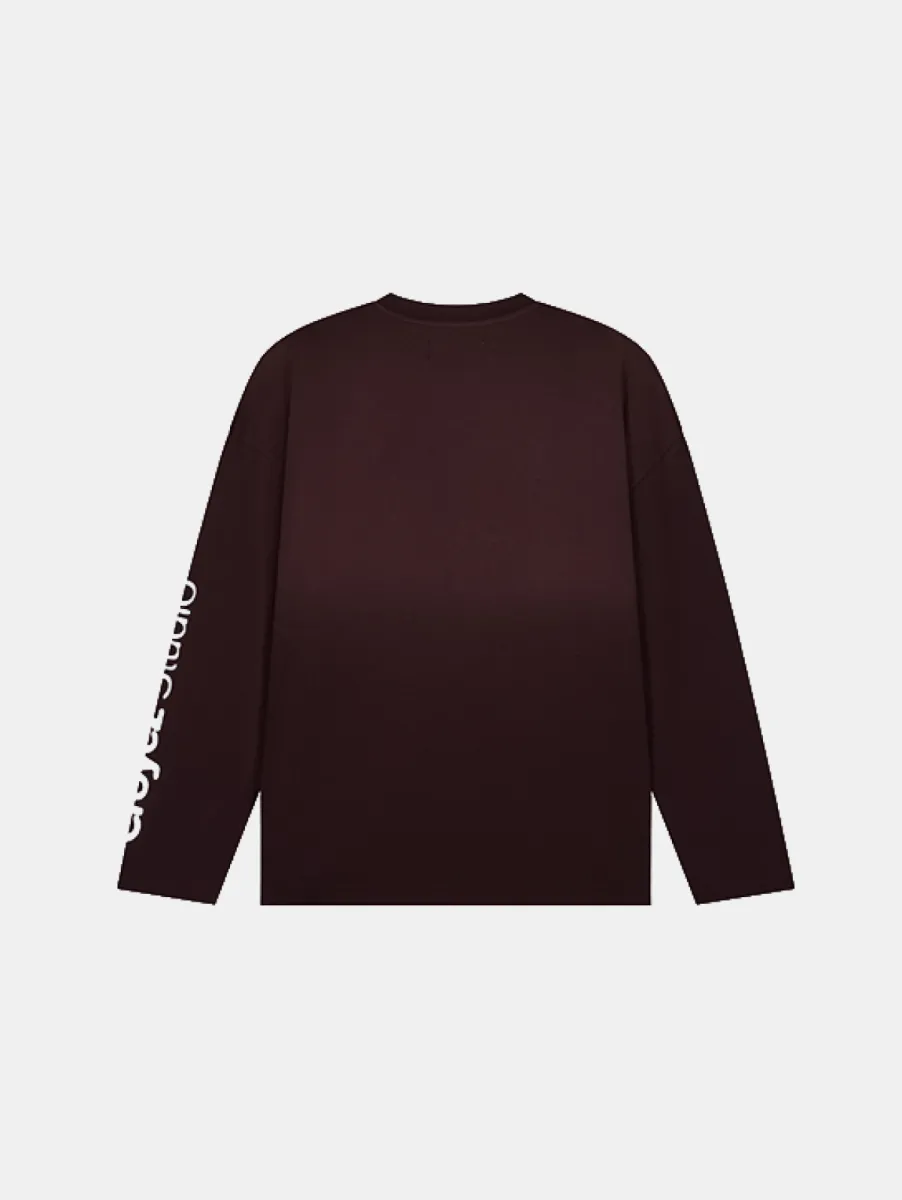 Croyez Studio Faded Longsleeve 2 Croyez studio faded longsleeve t-shi raisin red