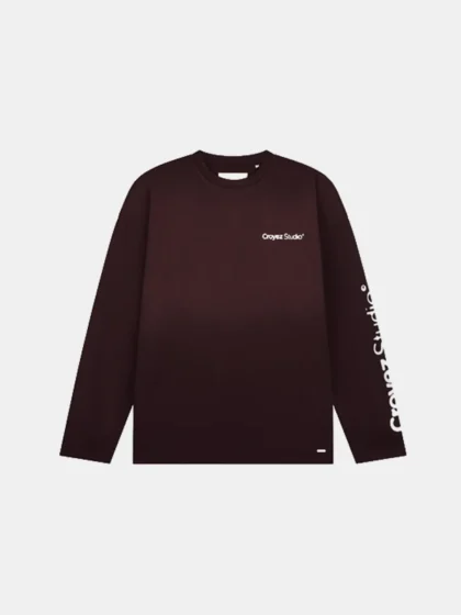 Croyez studio faded longsleeve t-shi raisin red