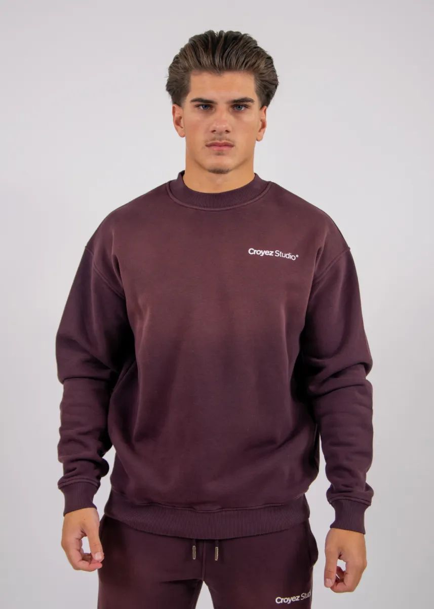 Croyez Studio Faded Sweater 3 Croyez studio faded sweater raisin red