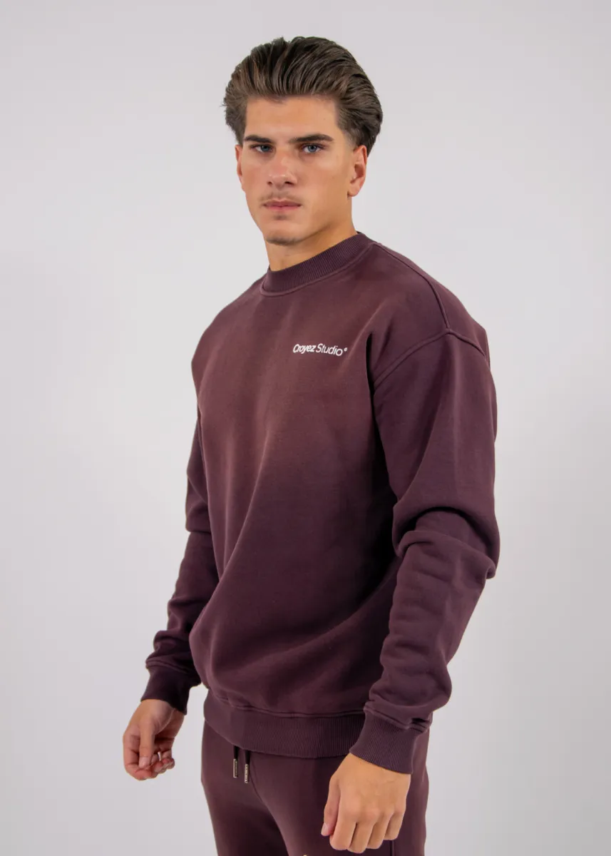 Croyez Studio Faded Sweater 4 Croyez studio faded sweater raisin red