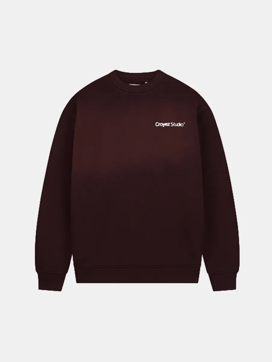 Croyez Studio Faded Sweater 1 Croyez studio faded sweater raisin red