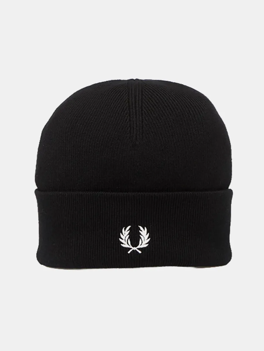 Fred Perry Classic Merino Wool Beanie 1 Fred Perry c3316 843 black/snowwhite