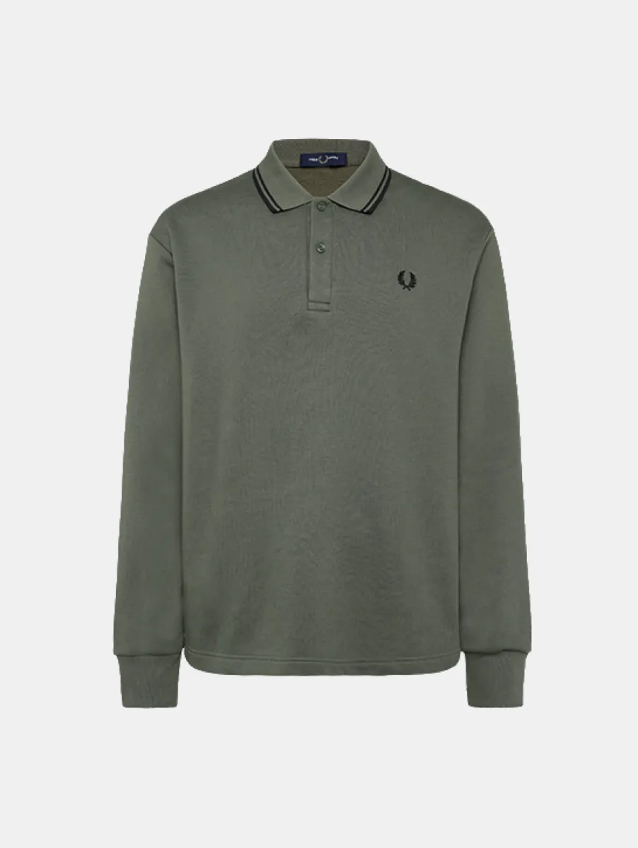 Fred Perry Tipped Collared Sweatshirt 1 Fred Perry m3496 x21 lrl wrth green